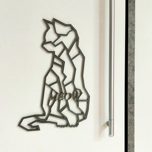Cute Minimalist Art Cat Wall Decor for Indoors or Outdoors
