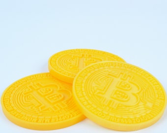 Crypto Currency Bitcoin (BTC) Bundle of 3 Coins 3D Printed Physical Token