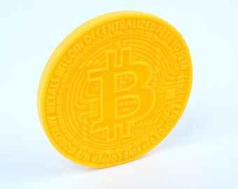3D Printed Plastic Bitcoin Token Double Sided BTC Coin