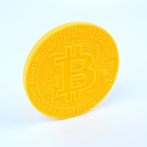 3D Printed Plastic Bitcoin Token Double Sided BTC Coin