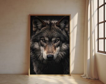 Wolf Poster Wildtier Wandkunst Wolf Wanddekoration Wildtierfotografie Druck Heulender Wolf Wandkunst Wolf Liebhaber Geschenk Wanddekoration Tierdruck