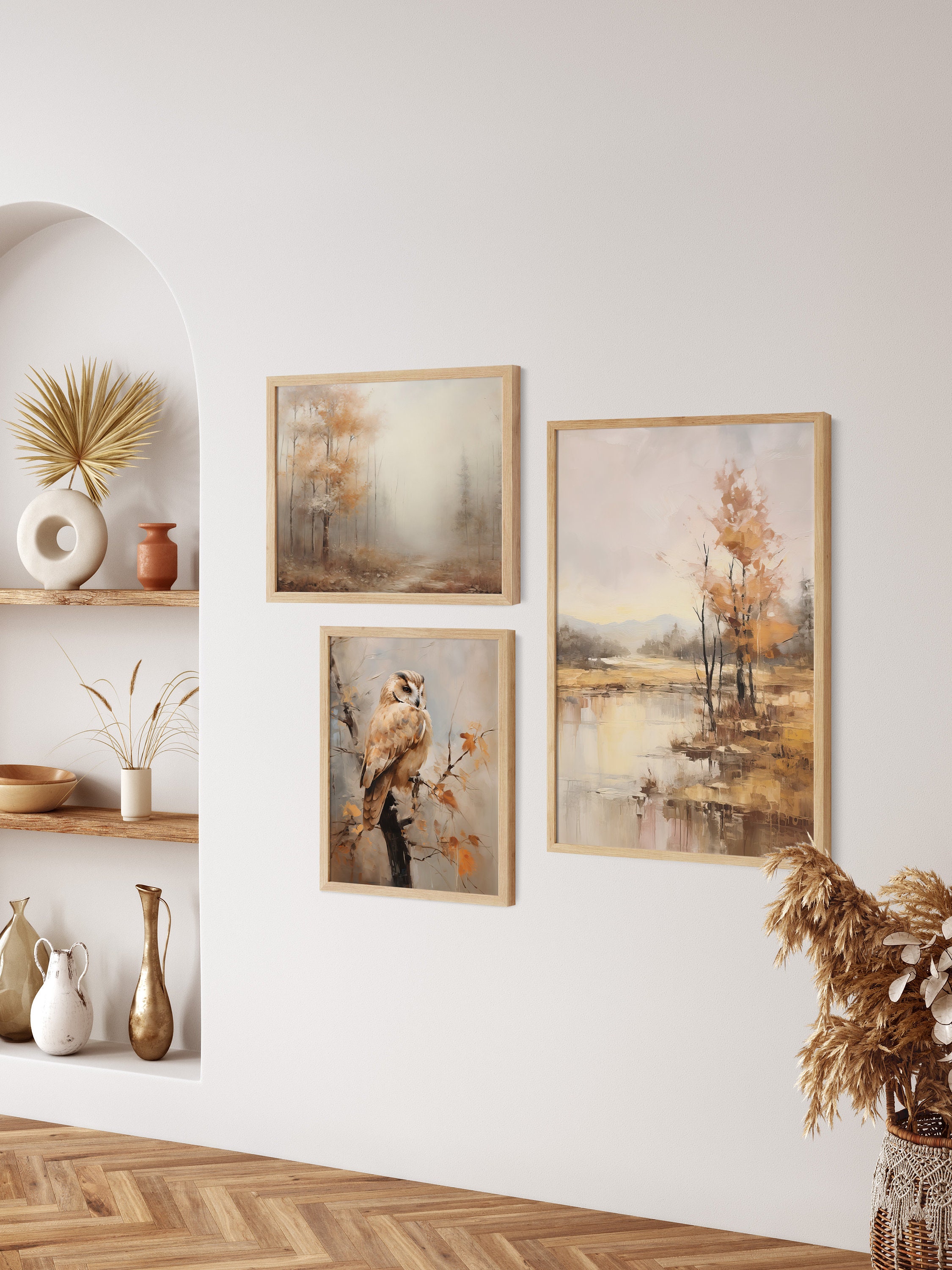 Fall Printable Wall Art Set Vintage Autumn Art Gallery Rustic Fall ...