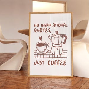 Retro coffee poster, kitchen coffee wall art, espresso poster, cafe corner decor, funny coffee lover gift, coffee quote art print, bar print