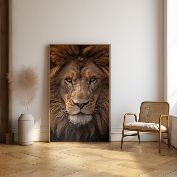 Lion Poster Wildlife Wall Art Lion Wall Decor Wildlife Fotografia Stampa Lion Wall Art Animal Lover Gift Wall Decor Nature Print