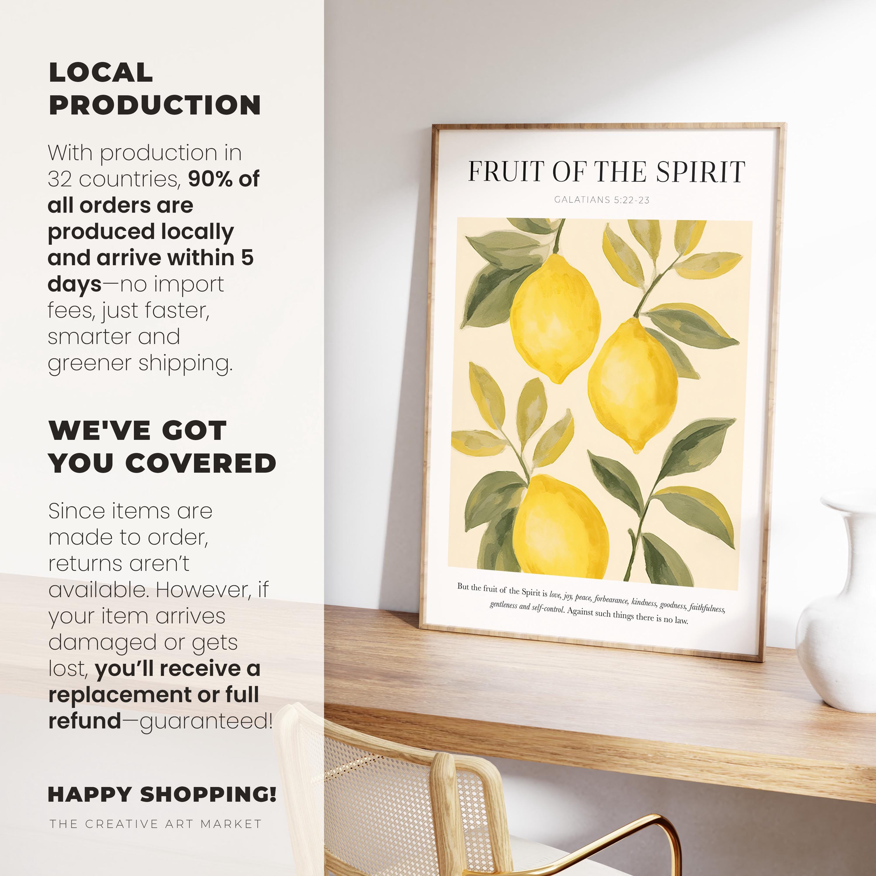 Fruit of the Spirit Wall Art Original Bible Verse Poster Galatians 5:22 ...