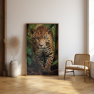 Jaguar-Poster, Dschungel-Jaguar-Fotografie, Wandkunst, große Katzen, Wanddekoration, Tierfotografie-Poster, moderner Jaguar-Druck, Jaguar-Liebhaber-Geschenk