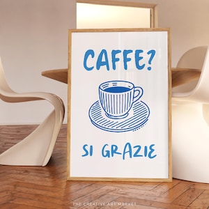Retro coffee poster, kitchen coffee wall art, espresso poster, cafe corner decor, funny coffee lover gift, coffee quote art print, bar print