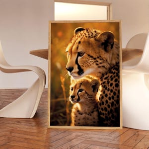 Cheetah Poster Cheetah Cub Wall Art Wildlife Photography Wall Décor African Cheetah Modern Print Wall Art Large Wild Cheetah Home Décor