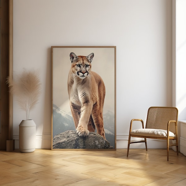 Poster Puma Wildlife Wall Art Mountain Lion Décor Wildlife Photography Print Puma Wall Décor Animal Lover Gift Wall Art Nature Print