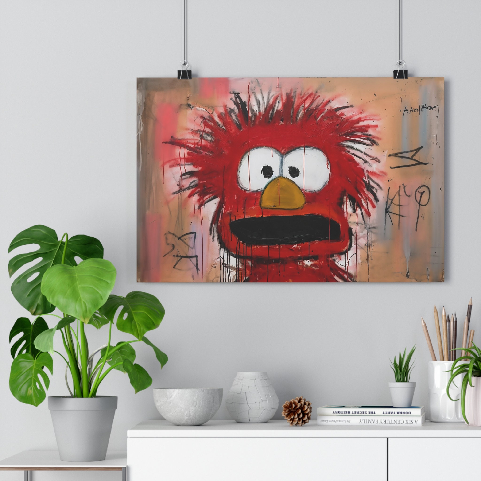 Java Poster Elmo Basquiat-inspired Elmo Poster | Sesame Street - Etsy