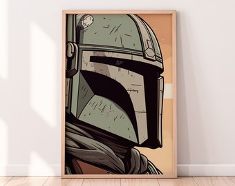 The Mandalorian Original Art | Star Wars Poster |  Home Decor | Star Wars Gift |  Art Print