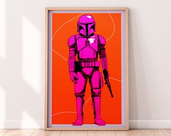 The Mandalorian Original Art | Star Wars Poster | Home Decor | Star Wars Gift | Art Print