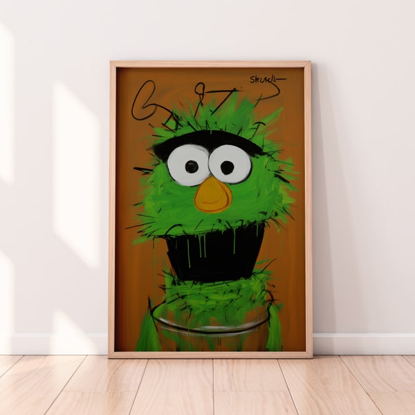 Basquiat-Inspired Oscar the Grouch Poster | Sesame Street