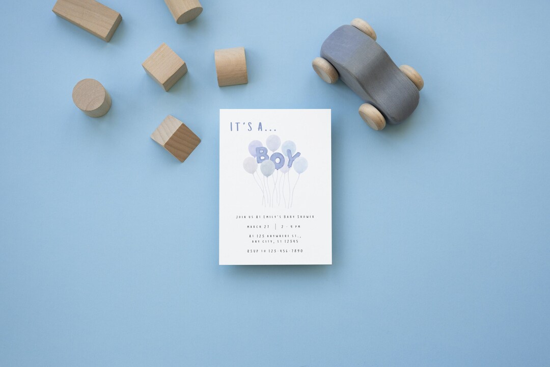 Baby Shower Invitation Baby Boy Shower Invite Personalized Etsy