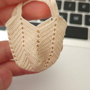 Micro Häkeltasche, handgefertigte Tasche, Puppenhaus Zubehör Tasche, Blyhte Doll Accessoire