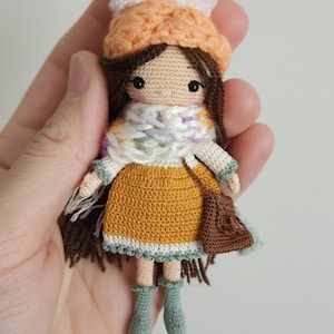 Miniature amigurumi doll 9 cm , handmade doll