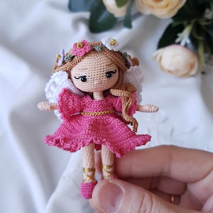 Miniature Amigurumi Angel Minny Doll,  Butterfly Tiny Crochet Doll ( Handmade crochet amigurumi doll) #mothersdaygift