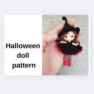 Patrón de Bruja Amigurumi en Miniatura: Muñeca de Halloween a Crochet (Patrón PDF)