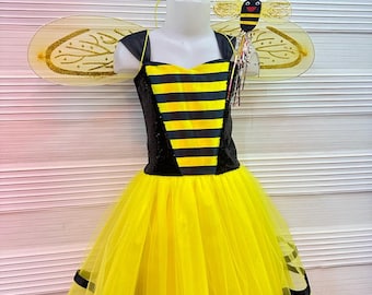 Bee Halloween Costume, Bee Outfit Birthday Dress for Girls