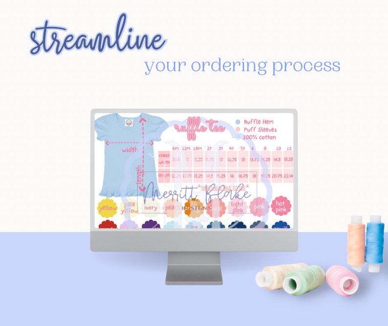 Blanks Boutique Girls Ruffle Shirt Color Chart Size Chart Template Embroidery Resource Blank