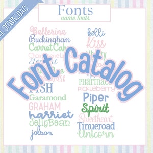 Embroidery Font Catalog Look book Business Resource