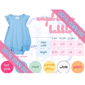 Arb Blanks Angel Sleeve Bubble Color Size Chart Mockup
