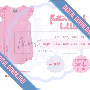 Blanks Boutique Girls Flutter Sleeve Bubble Kleurenkaart Maattabel Sjabloon Borduurhulpmiddel