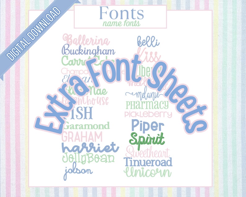 Extra Font Pages for Font Catalog Embroidery Business Resource - Etsy