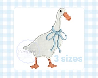 Goose Applique with Bow Machine Embroidery Design