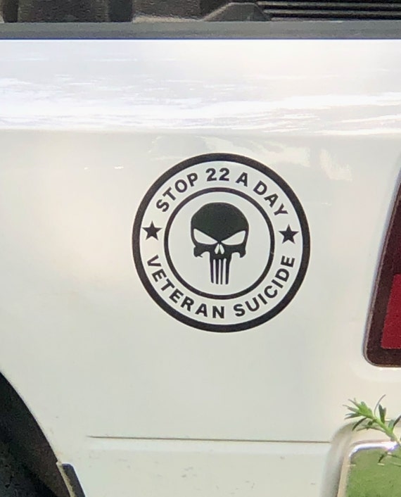 Stop Veteran Suicide Decal - "22 A Day" Vinyl Sticker For Cars, Tumblers & Smooth Surfaces