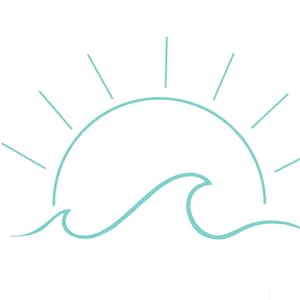 Wave and Sun Decal - Ocean Decal -  Wave Decal -  Sun Decal - Beach Vinyl Decal  - Ocean Sticker - Beach Vibes Decal - Car Decal -