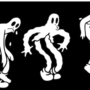 Dancing Ghosts - All 3 or Individual  Vinyl Decal  Vinyl Transfer, Weather Resistant, Perfect for Tumblers, Cars or Any Smooth Surface