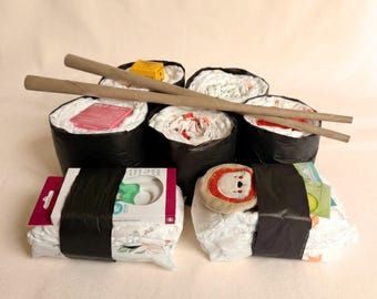 Sushi de pañales: la alternativa a la tarta de pañales.