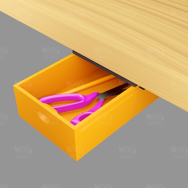 Under-desk utility drawer tool drawer box