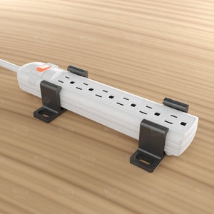 Power strip under-desk wall mounting bracket