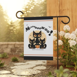 Halloween Black Cat Garden & House Banner, Outdoor Halloween decorations, Outdoor Halloween Decor, Cat theme Halloween, Halloween, Banner