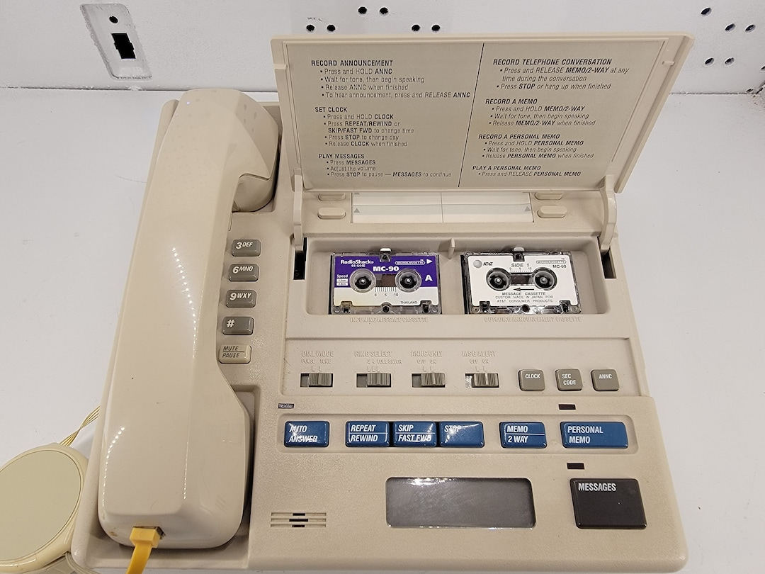 Vintage ATT Telephone & Remote Answering Machine System Etsy