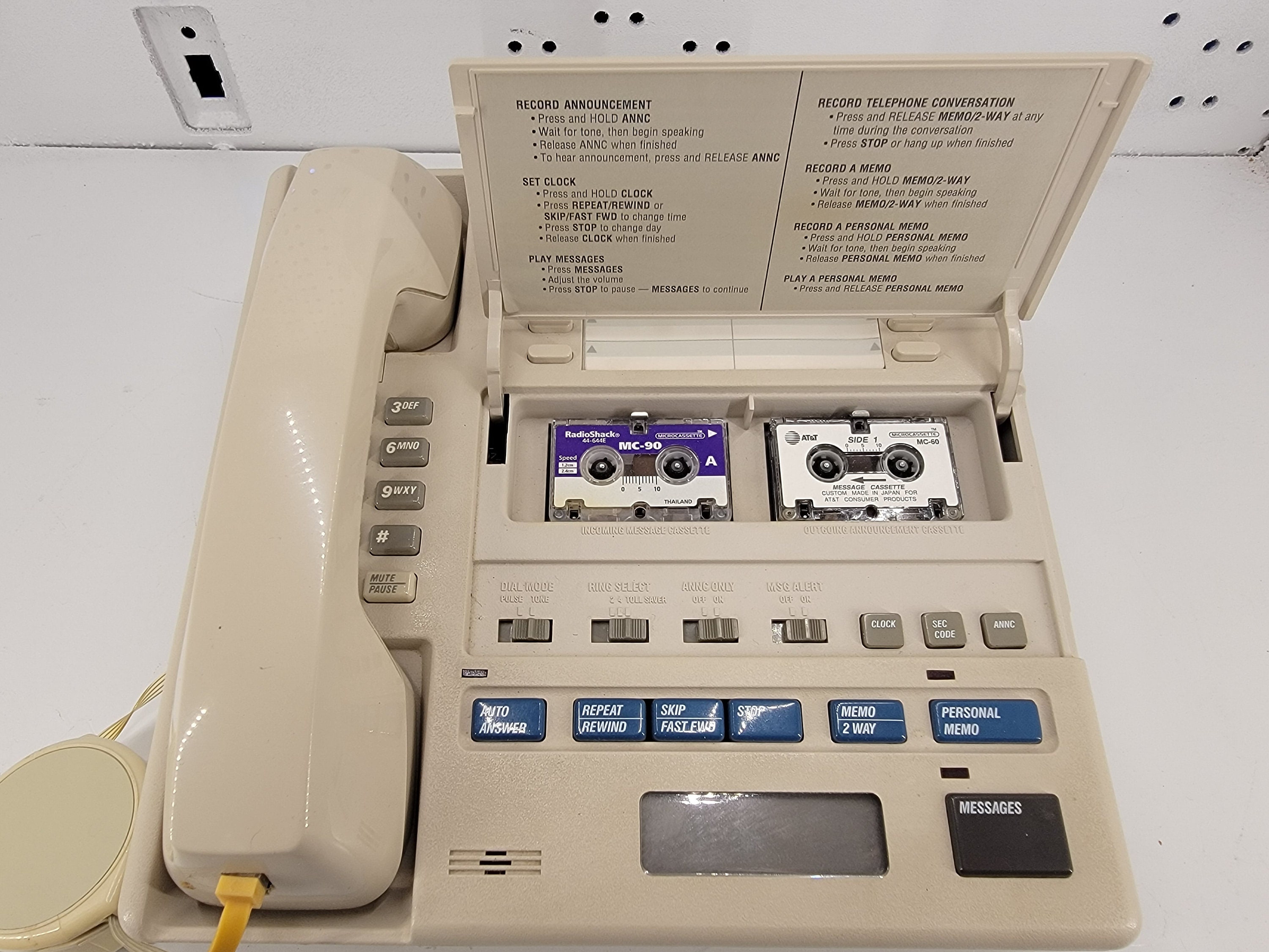 Vintage ATT Telephone & Remote Answering Machine System Etsy