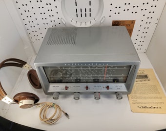 1957 Halicrafters S-38E Radio AM Shortwave Ham - Tested with MANUAL and HEADPHONES!