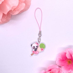 Kawaii Cute Sakura Dango Panda | Phone Charm | Handmade | Kawaii Charm | Cute Charm