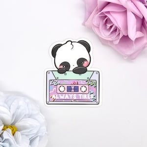Kawaii Cute Themed Cassette Panda Vinyl Sticker | Animal Stickers | Laptop Stickers | Kawaii Stickers | Cute Stickers