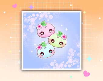 Sakura Mochi Art Print | Cute Art Print | Kawaii Art Print | Art Print