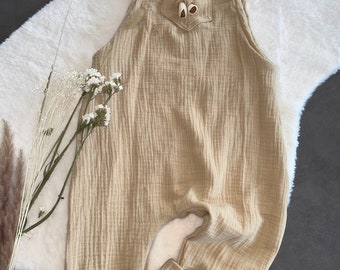 Dungarees muslin to tie with teddy