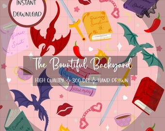 Faerie Smut Tropes Romantasy Reader Seamless pattern Book lover repeat pattern 300 DPI PNG Instant Download Digital Paper Vinyl Fabric Print