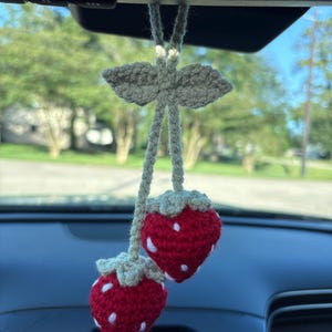 Strawberry car charm