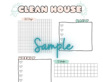 House Cleaning Tracker Download, Planner Pages, Journal, Organization, Daily Tasks