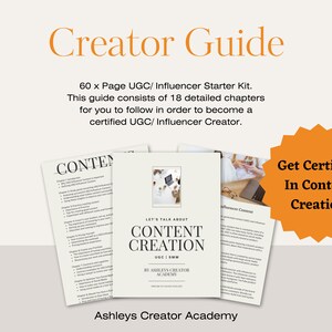 60- Page Content Creator Guide For Influencers & UGC Creators! By Ashleys Creator Academy