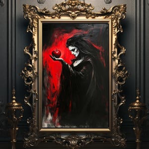 Seeds of Evil - The Evil Queen Makes the Apple Premium Fine Art Poster / Fairytale Art / Magical Home Decor / Storybook Moments / Fantasy