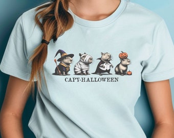 Capy Halloween - Adorable Capybara Halloween Monsters T Shirt / Spooky Cute Capybaras for Halloween / Capybara T-Shirt /Unisex Halloween Tee
