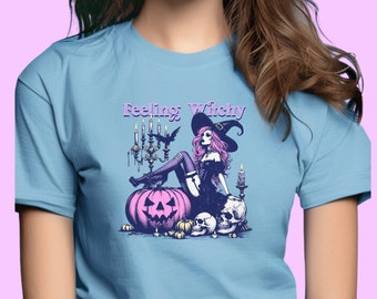 魔女気分 - セクシーな魔女のTシャツ / 不気味でかわいい / 魔法少女シャツ / 魔女の季節 / レトロな魔女 / 魔法シャツ / 呪文詠唱